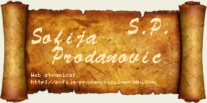 Sofija Prodanović vizit kartica